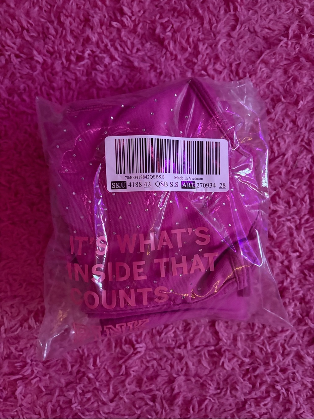 Hot Pink Rhinestone Cropped Cami - Picture 3 of 4